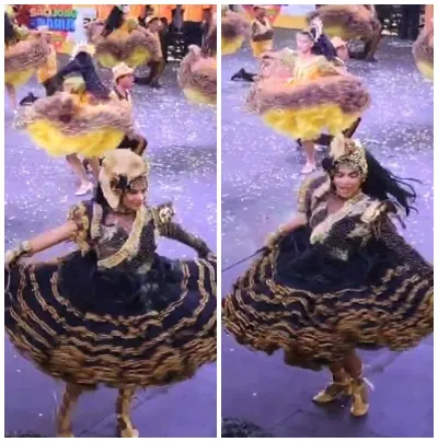 Foto da Quadrilha Junina Lumiar da cidade de Antas-Bahia apresentando na 17ª edição do Campeonato Estadual na capital baiana