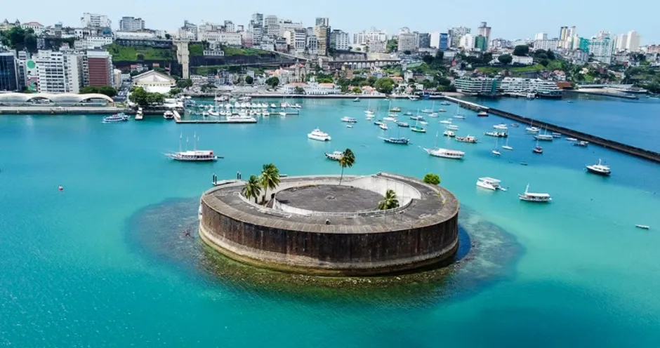 Forte São Marcelo: único forte circular do Brasil.. imagens reprodução do sitebahiaturísmo