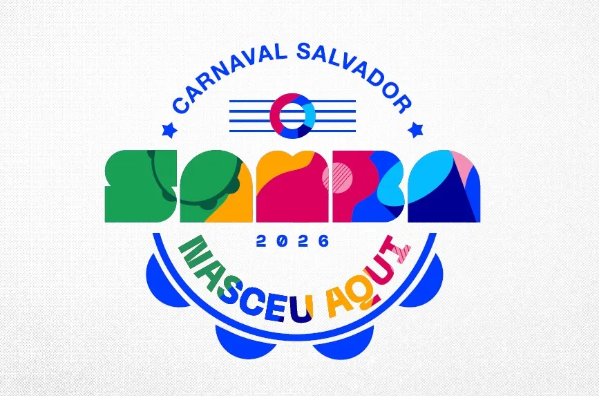 Logomarca do Carnaval de Salvador 2026 / marca do Carnaval celebra os 110 anos de um dos ritmos mais importantes da música brasileira