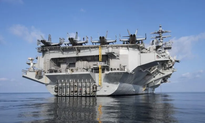 O porta-aviões USS Nimitz, da Marinha Americsna — Foto: Reprodução: Embaixada dos Estados Unidos no Brasil