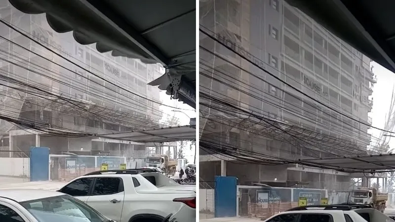 Com vento forte, poeira de construção toma conta da Ondina e gera reclamações de moradores