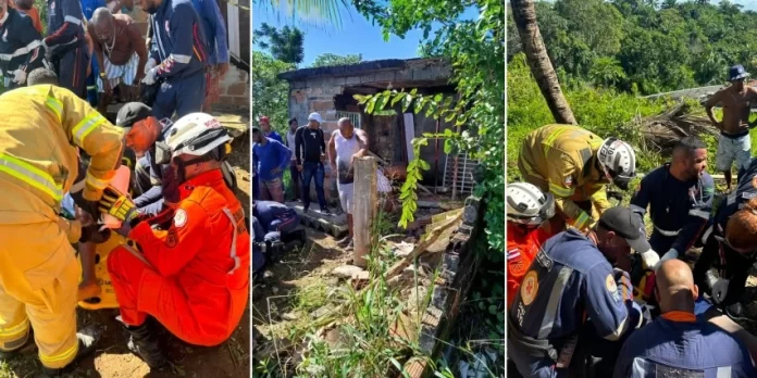 Bombeiros retiram criança presa sob concreto em Itaparica