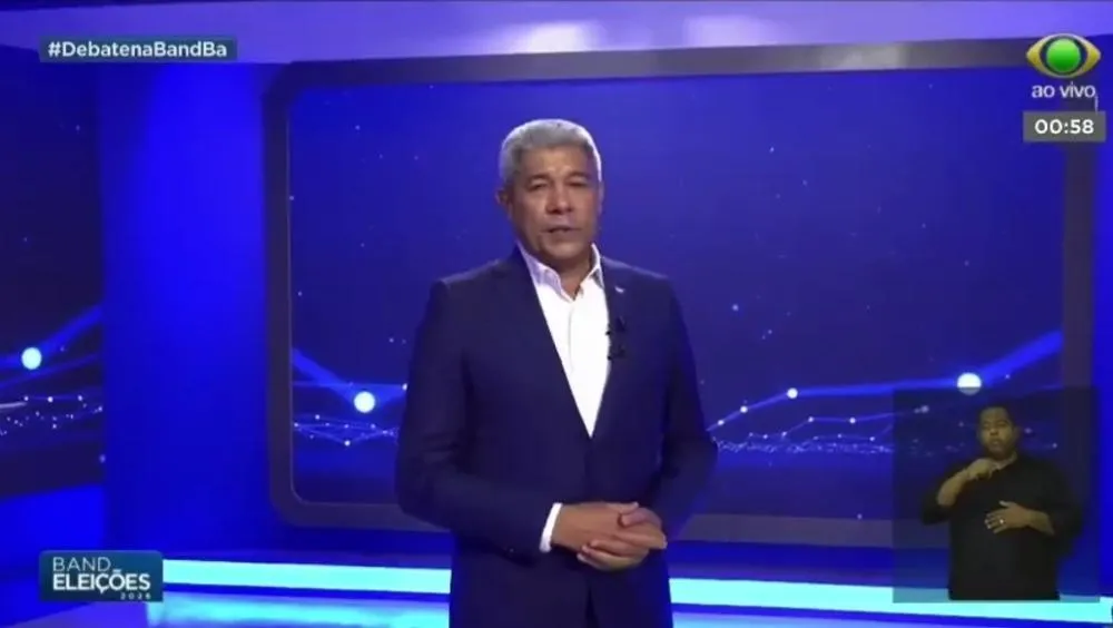 Jerônimo Rodrigues foge de ACM Neto em primeira pergunta no confronto direto do debate da Band Bahia