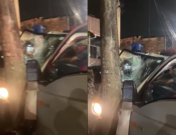 Acidente no bairro do Lobato deixa casal preso nas ferragens 