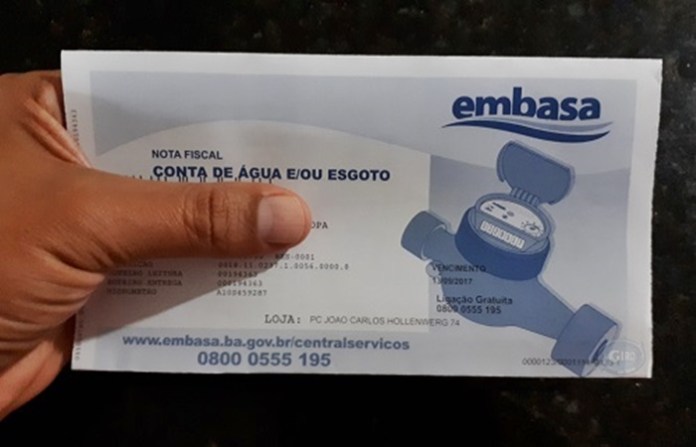AUTORIZADO o aumento de 6,72% da tarifa de água/esgoto na conta da EMBASA